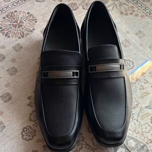 Calvin Klein Black Men's Slip-On Loafers with Metal Bit